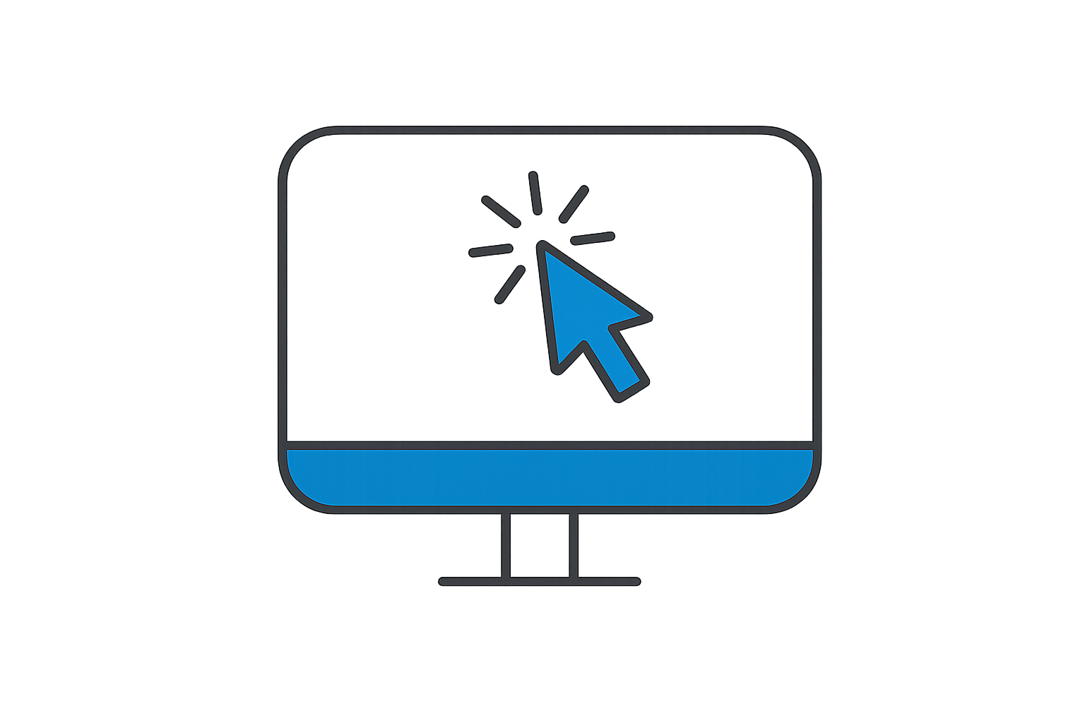 Blue cursor on modern monitor