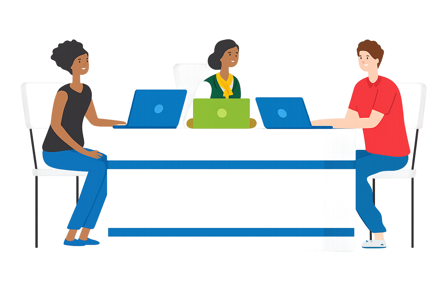 Collaborative meeting in a modern office