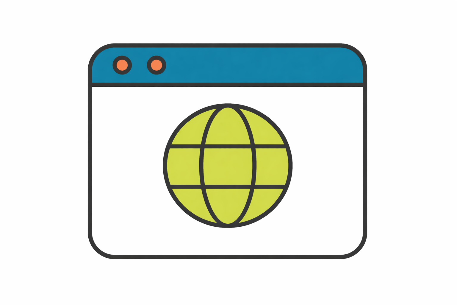 Web browser with globe icon